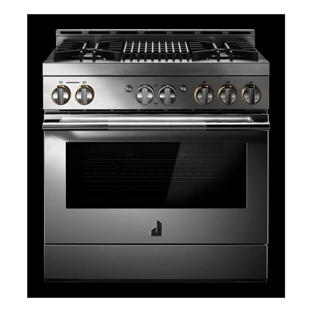 JennAir RISE 36 inch Smart Gas Range with 5.1 cu. ft Oven Capacity, 4 Sealed Burners, Infrared Grill, Remote Access, Cast Iron Grates, in Stainless Steel, JGRP636HL - Image 4