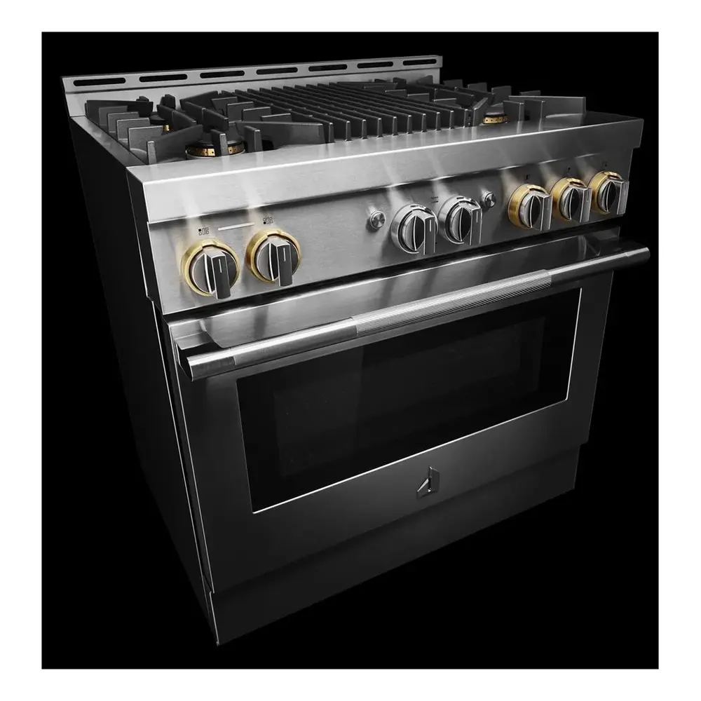 JennAir RISE 36 inch Smart Gas Range with 5.1 cu. ft Oven Capacity, 4 Sealed Burners, Infrared Grill, Remote Access, Cast Iron Grates, in Stainless Steel, JGRP636HL - Image 6