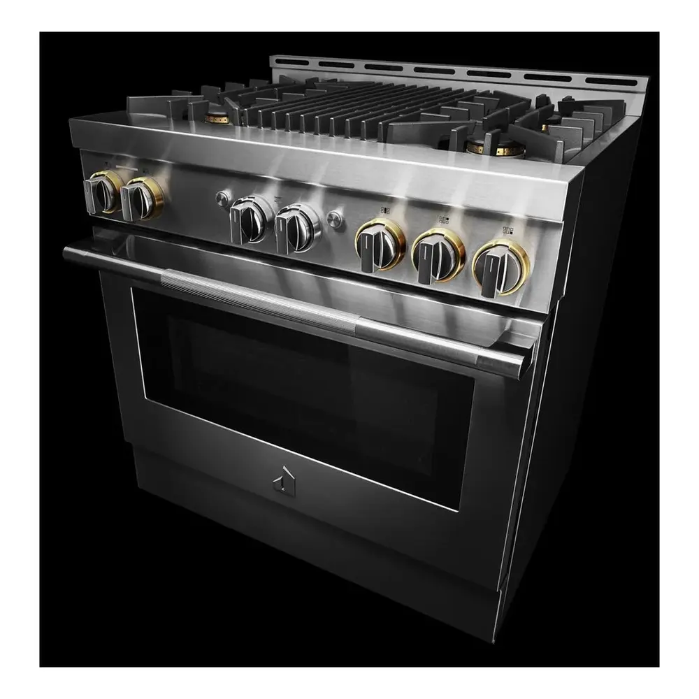 JennAir RISE 36 inch Smart Gas Range with 5.1 cu. ft Oven Capacity, 4 Sealed Burners, Infrared Grill, Remote Access, Cast Iron Grates, in Stainless Steel, JGRP636HL - Image 7