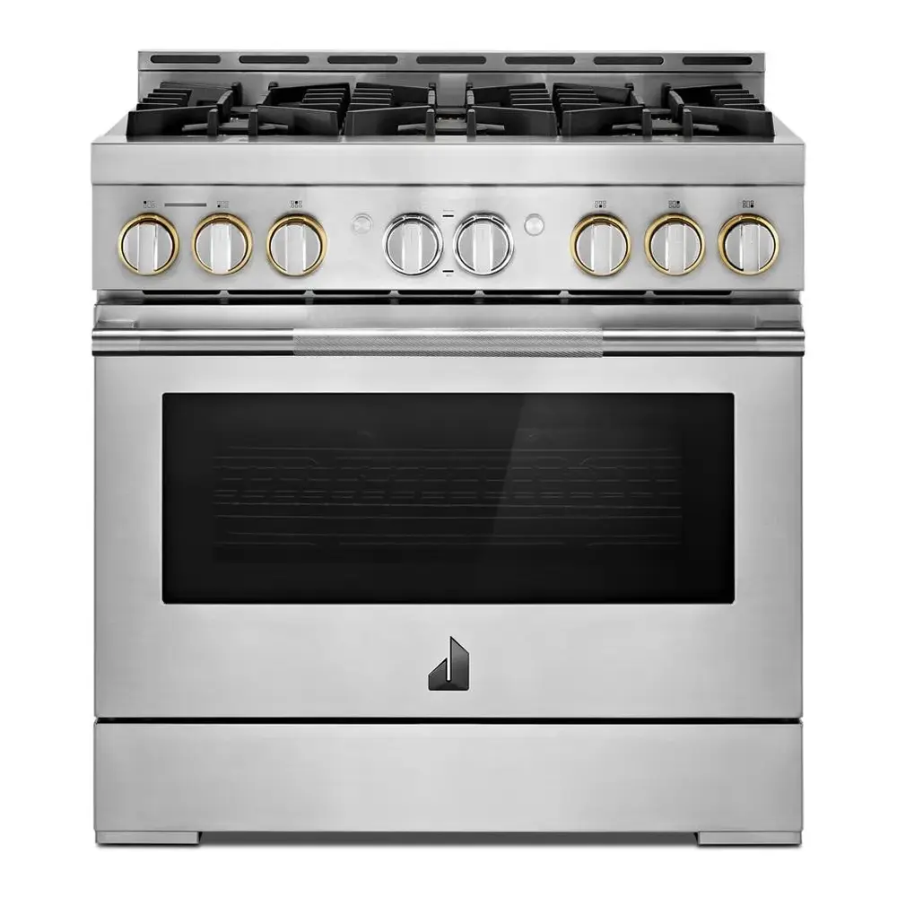 JennAir RISE 36 inch Smart Gas Range with 6 Sealed Burners, 5.1 cu. ft. Oven Capacity, Cast Iron Grates, CustomClean with Automatic Lock, in Stainless Steel, JGRP436HL - Image 2