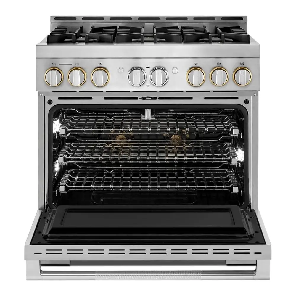 JennAir RISE 36 inch Smart Gas Range with 6 Sealed Burners, 5.1 cu. ft. Oven Capacity, Cast Iron Grates, CustomClean with Automatic Lock, in Stainless Steel, JGRP436HL - Image 4