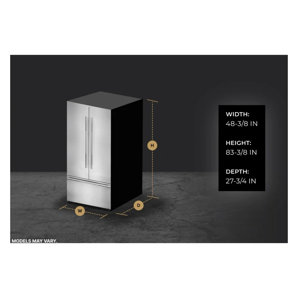 JennAir RISE 48 inch Built-In Side by Side Refrigerator with 29.4 cu. ft. Capacity, External Water and Ice Dispenser, in Stainless Steel, JBSS48E22L - Image 7