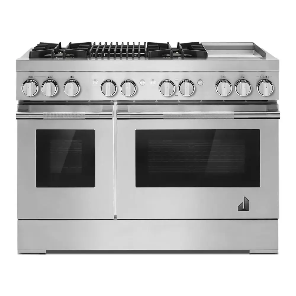 JennAir RISE 48 inch Dual Fuel Professional Range with 4 Sealed Burners, Griddle, Grill, 6.3 cu. ft. Total Oven Capacity, Dual-Fan True Convection, in Stainless Steel, JDRP748HL - Image 3