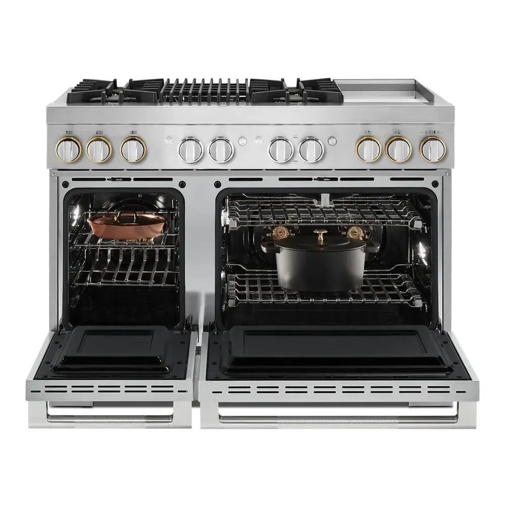 JennAir RISE 48 inch Dual Fuel Professional Range with 4 Sealed Burners, Griddle, Grill, 6.3 cu. ft. Total Oven Capacity, Dual-Fan True Convection, in Stainless Steel, JDRP748HL - Image 4
