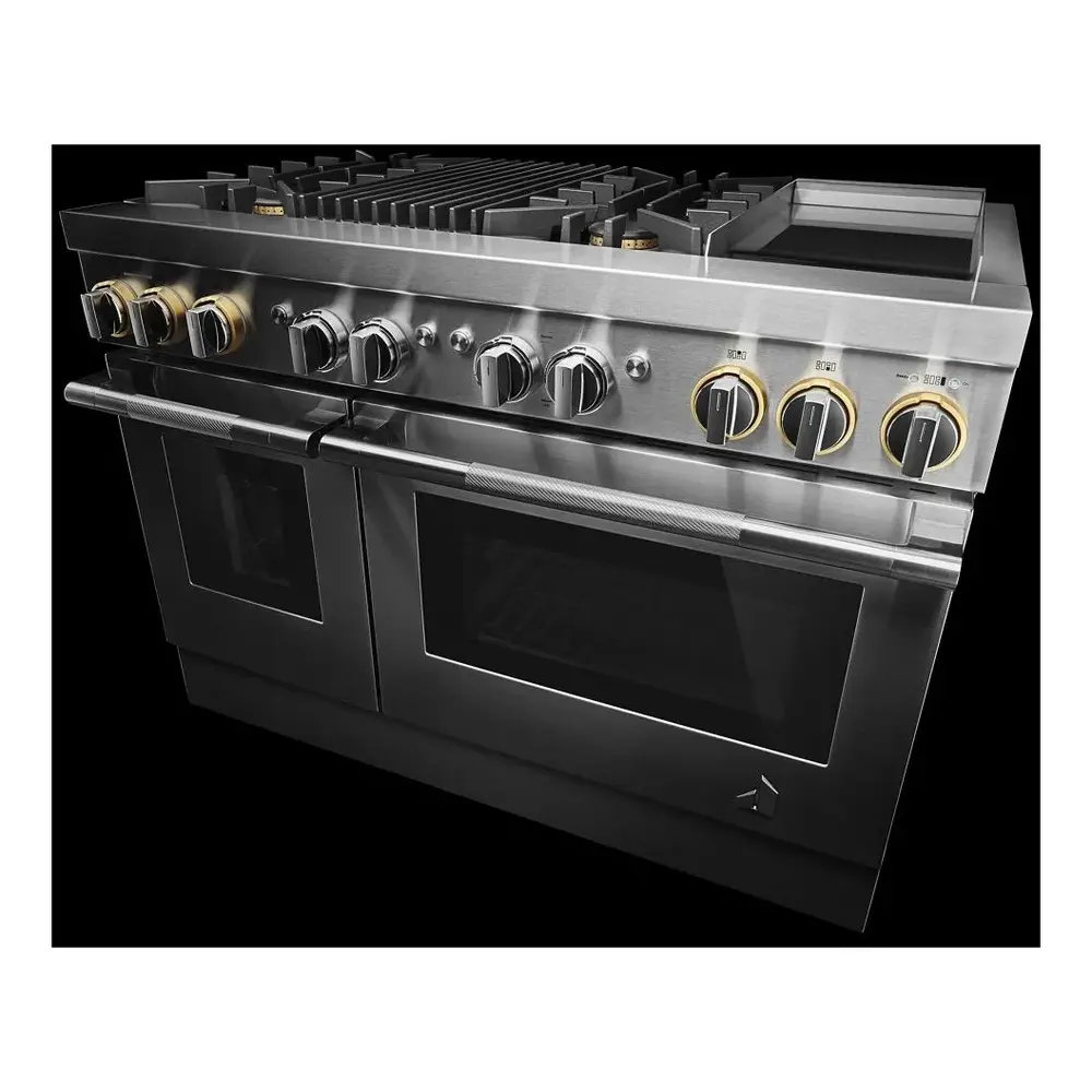 JennAir RISE 48 inch Dual Fuel Professional Range with 4 Sealed Burners, Griddle, Grill, 6.3 cu. ft. Total Oven Capacity, Dual-Fan True Convection, in Stainless Steel, JDRP748HL - Image 5
