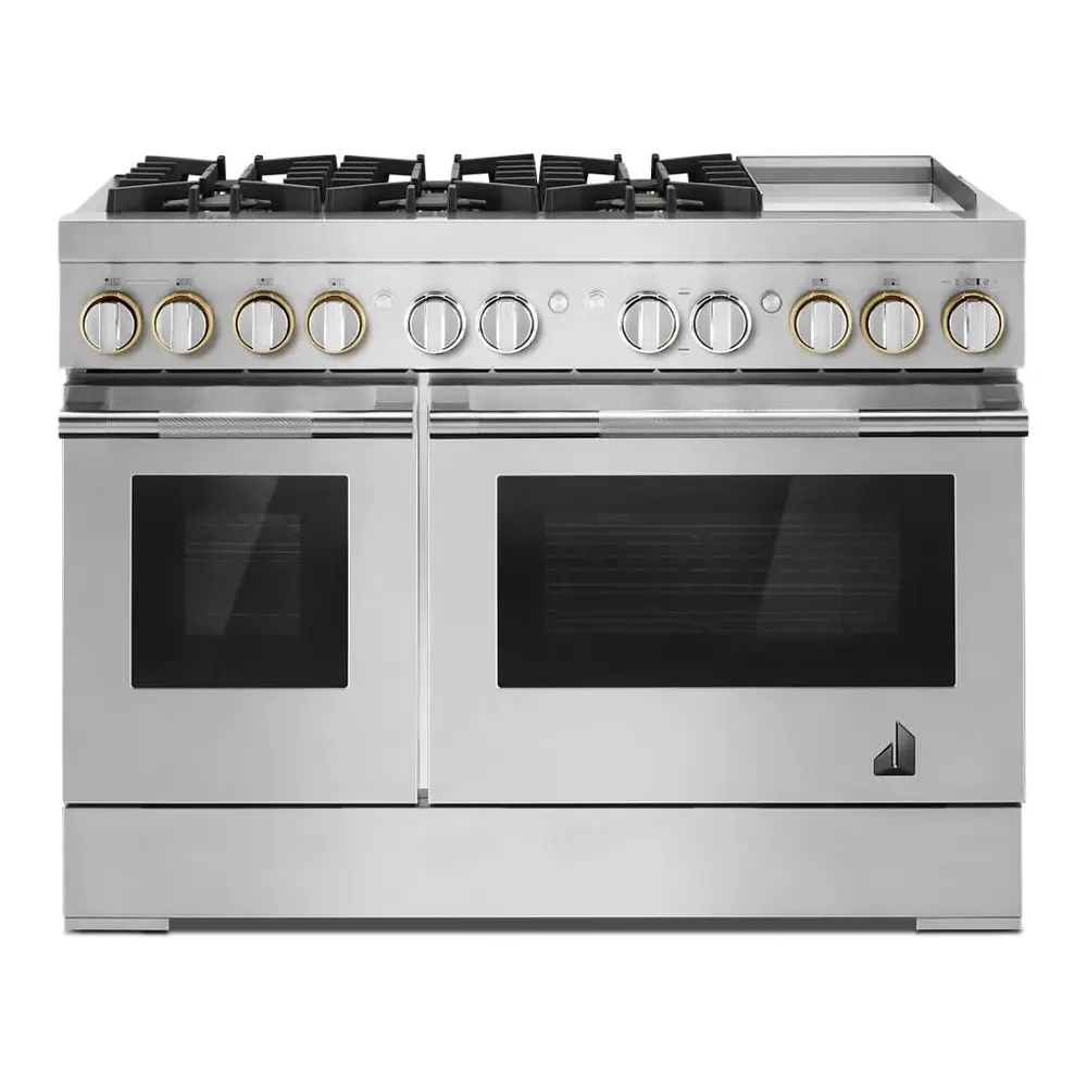JennAir RISE 48 inch Professional Dual Fuel Range with 6.3 cu. ft. Total Oven Capacity, 6 Burners, Griddle, Dual-Stacked PowerBurners, in Stainless Steel, JDRP548HL - Image 3