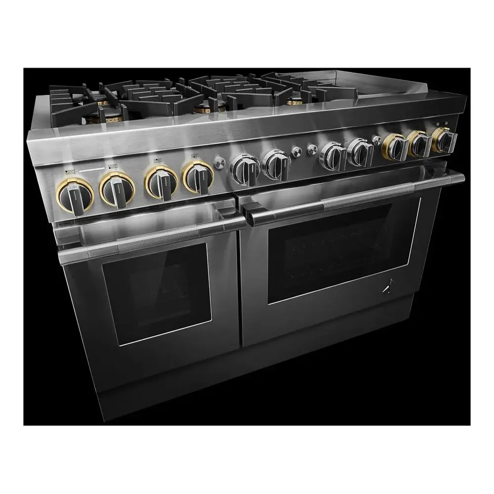 JennAir RISE 48 inch Professional Dual Fuel Range with 6.3 cu. ft. Total Oven Capacity, 6 Burners, Griddle, Dual-Stacked PowerBurners, in Stainless Steel, JDRP548HL - Image 5