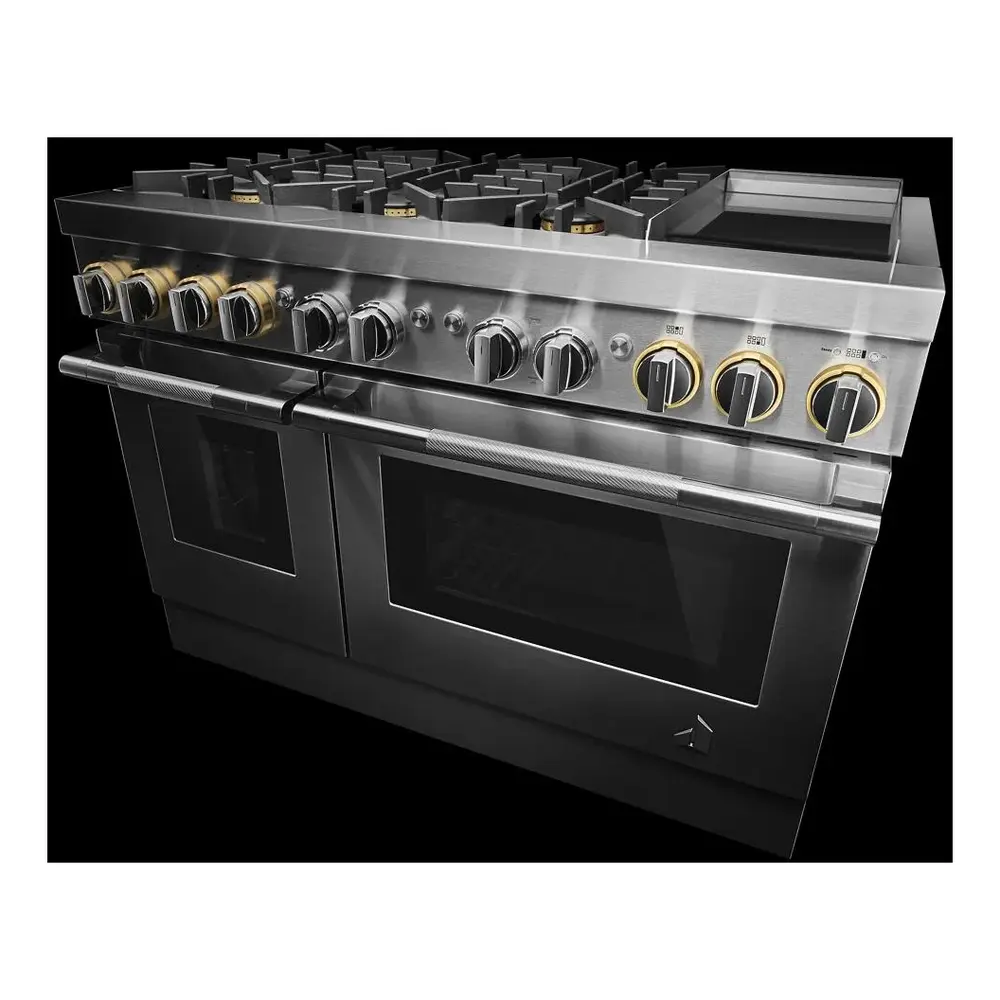 JennAir RISE 48 inch Professional Dual Fuel Range with 6.3 cu. ft. Total Oven Capacity, 6 Burners, Griddle, Dual-Stacked PowerBurners, in Stainless Steel, JDRP548HL - Image 6