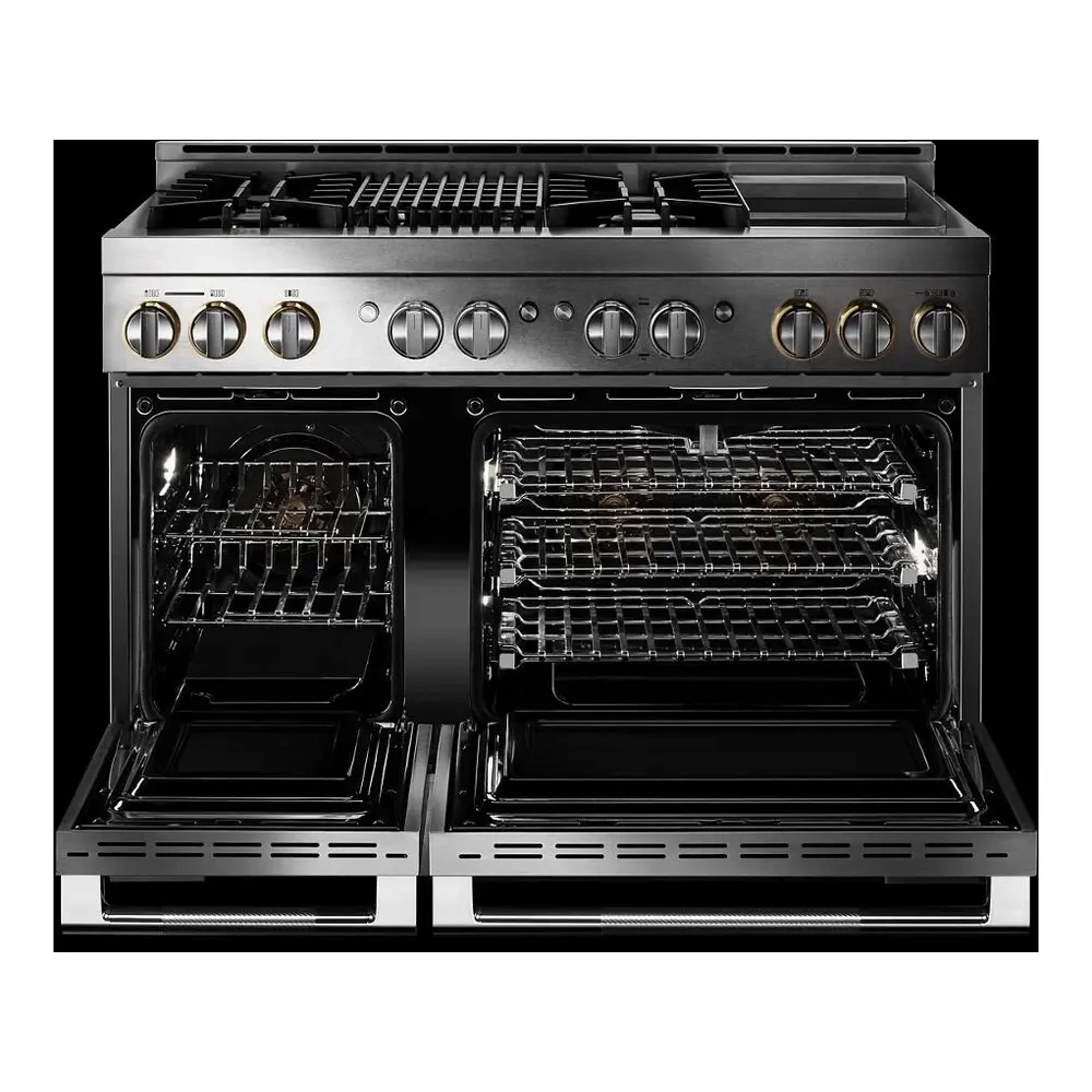 JennAir RISE 48 inch Professional Smart Gas Range with 4 Sealed Burners, Griddle, Grill, 6.3 cu. ft. Total Oven Capacity, Remote Access, Halo-Effect Knobs, in Stainless Steel, JGRP748HL - Image 6