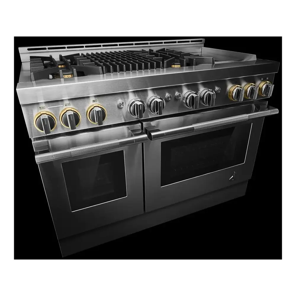 JennAir RISE 48 inch Professional Smart Gas Range with 4 Sealed Burners, Griddle, Grill, 6.3 cu. ft. Total Oven Capacity, Remote Access, Halo-Effect Knobs, in Stainless Steel, JGRP748HL - Image 7