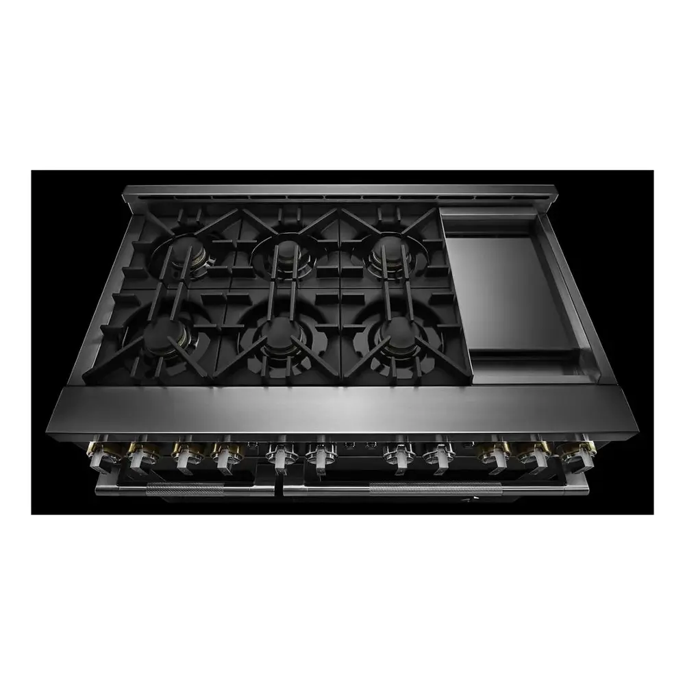 JennAir RISE 48 inch Professional Smart Gas Range with 6 Sealed Burners, Chrome-Infused Griddle, Dual Ovens, in Stainless Steel, JGRP548HL - Image 15