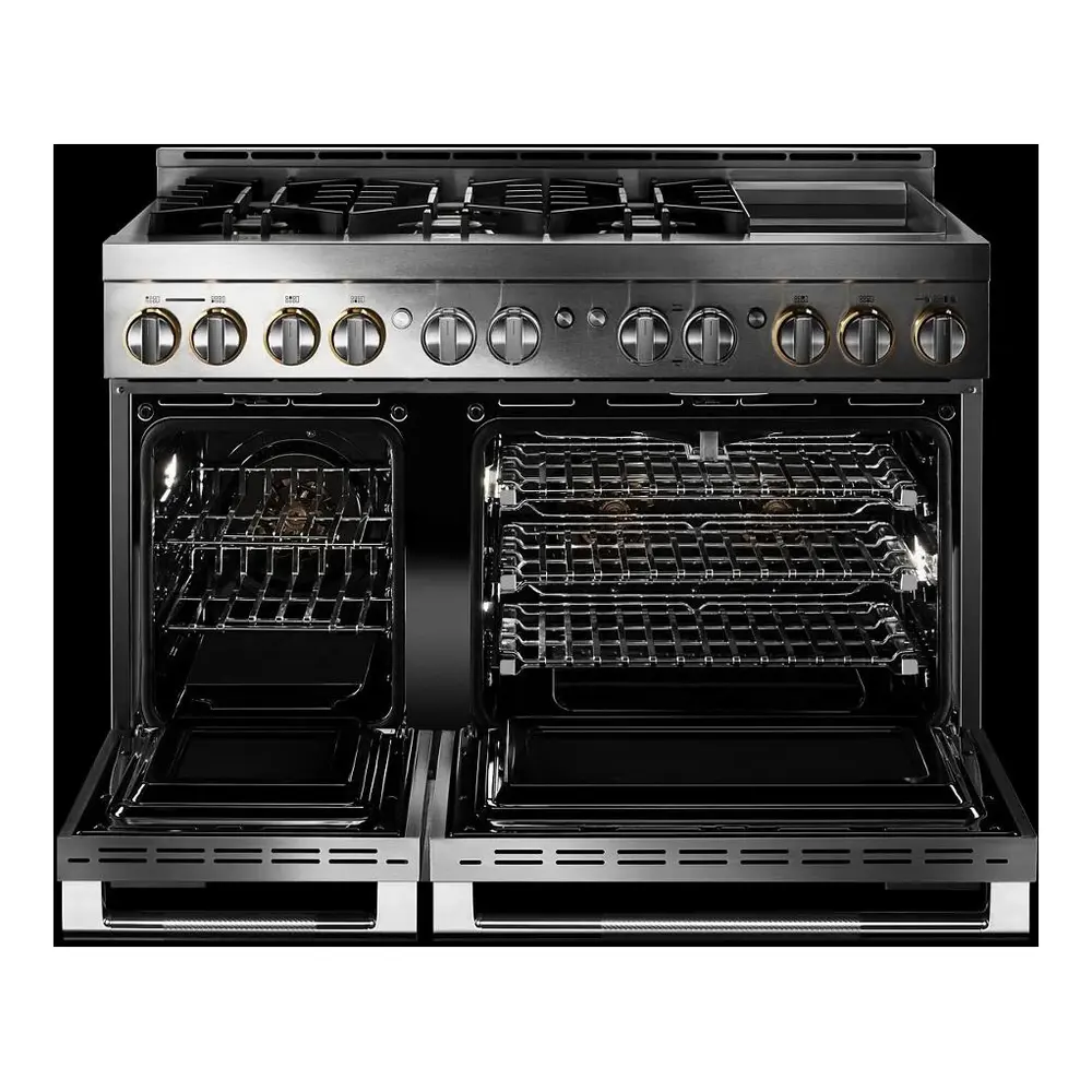 JennAir RISE 48 inch Professional Smart Gas Range with 6 Sealed Burners, Chrome-Infused Griddle, Dual Ovens, in Stainless Steel, JGRP548HL - Image 5