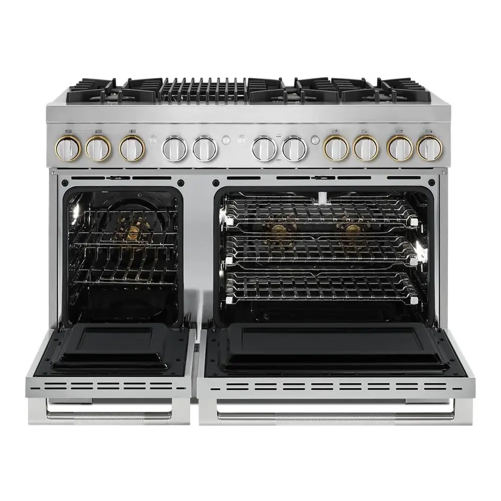 JennAir RISE 48 inch Smart Dual Fuel Professional Range with 6.3 cu. ft. Total Capacity, 6 Burners, Grill, Dual-Fan Convection and Sabbath Mode in Stainless Steel, JDRP648HL - Image 2