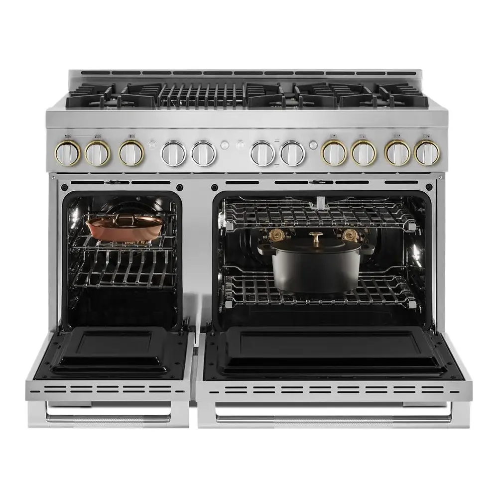 JennAir RISE 48 inch Smart Gas Range with 6 Sealed Burners, Grill, 6.3 cu. ft. Total Oven Capacity, Remote Access, Halo-Effect Knobs, Dual-Fan True Convection, in Stainless Steel, JGRP648HL - Image 3
