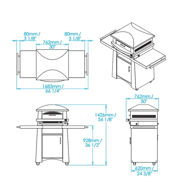 Kalamazoo Artisan Fire Pizza Oven Cart AFPO-T-CART - Image 4