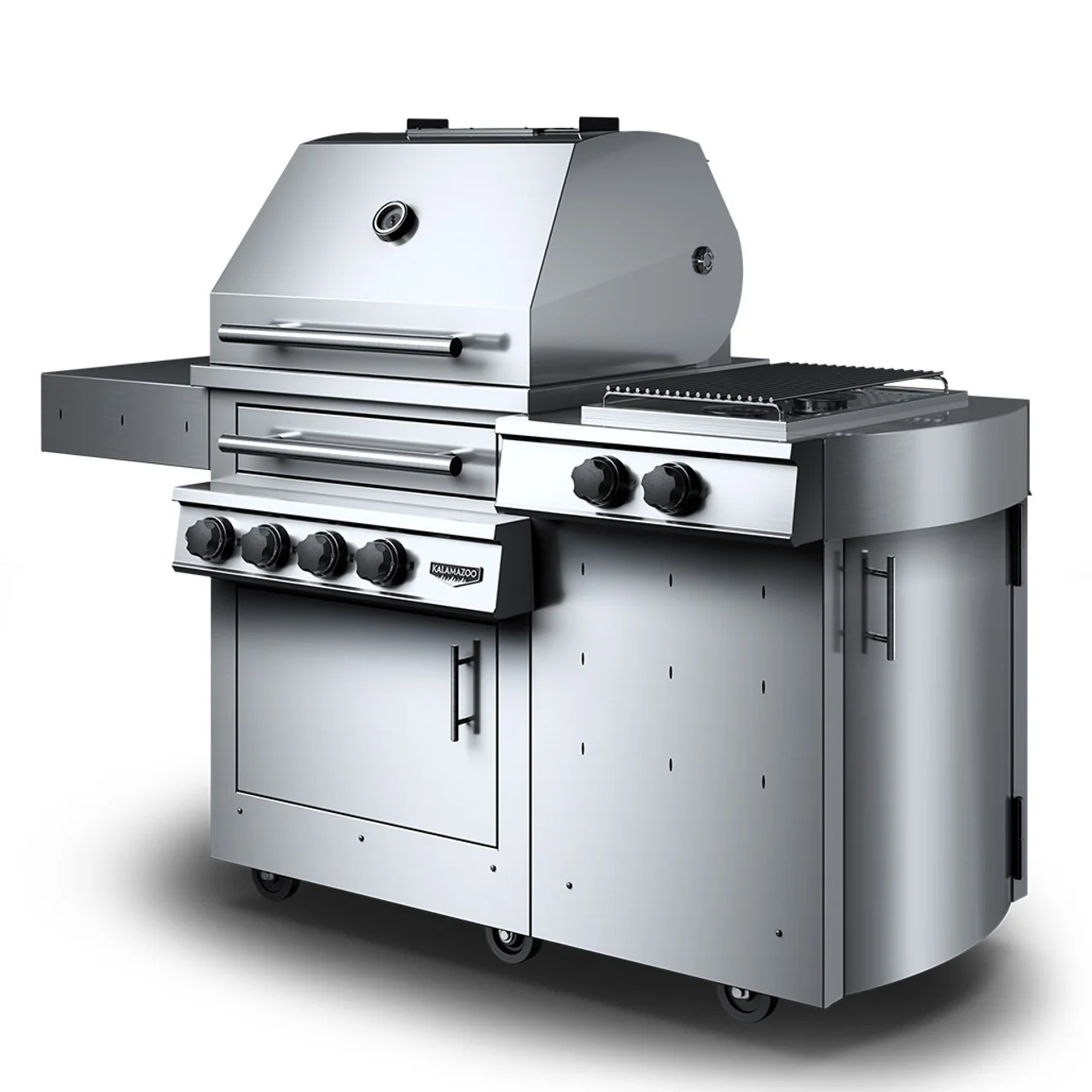 Kalamazoo K500HS Freestanding Hybrid Fire Grill with Side Burner - Image 4