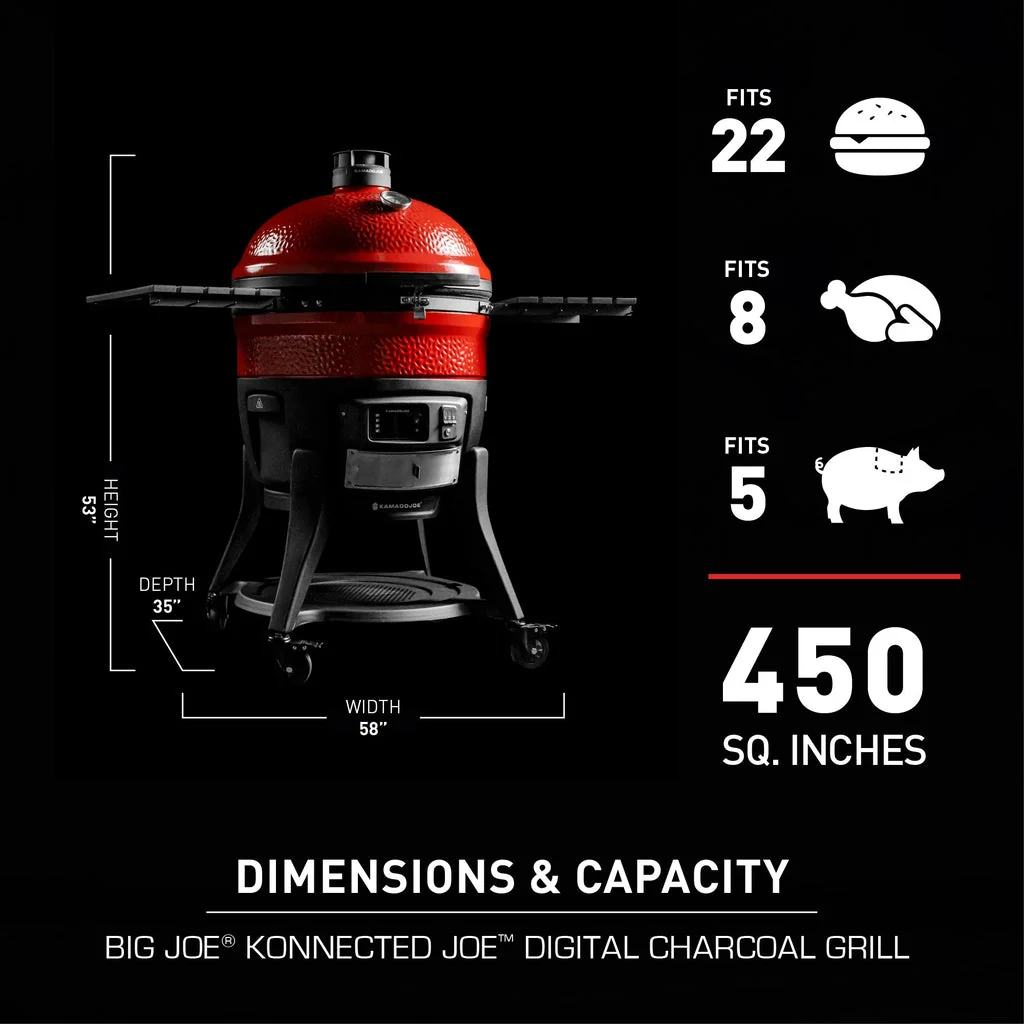 Kamado Joe Big Joe Konnected Joe Digital WiFi Charcoal Grill & Smoker - KJ15042425 - Image 8