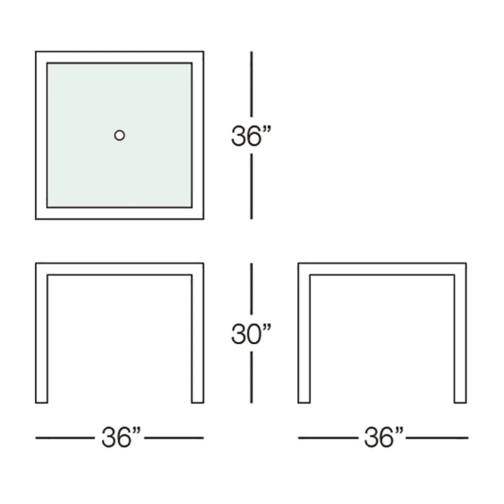 Kannoa Marbella 36" Square Dining Table - Image 3