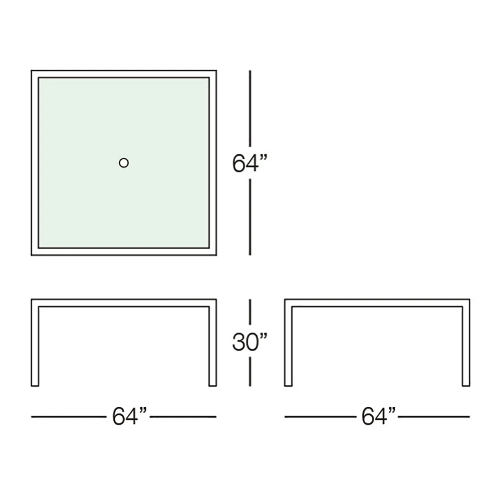 Kannoa Marbella 64" Square Dining Table - Image 3