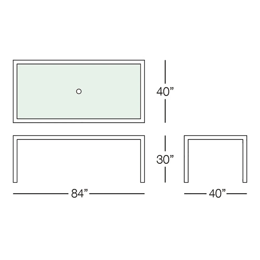 Kannoa Marbella 84" x 40" Rectangular Dining Table - Image 4