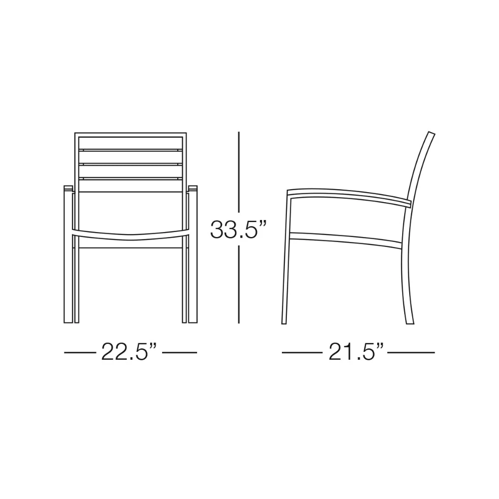Kannoa Saint Barts Dining Chair with Arms - Image 4