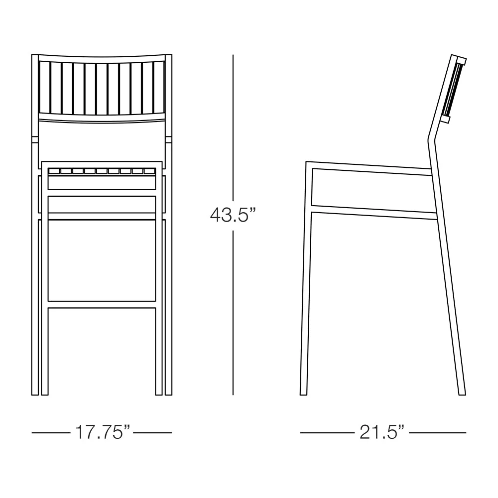 Kannoa Sicilia Barstool with Back - Image 3