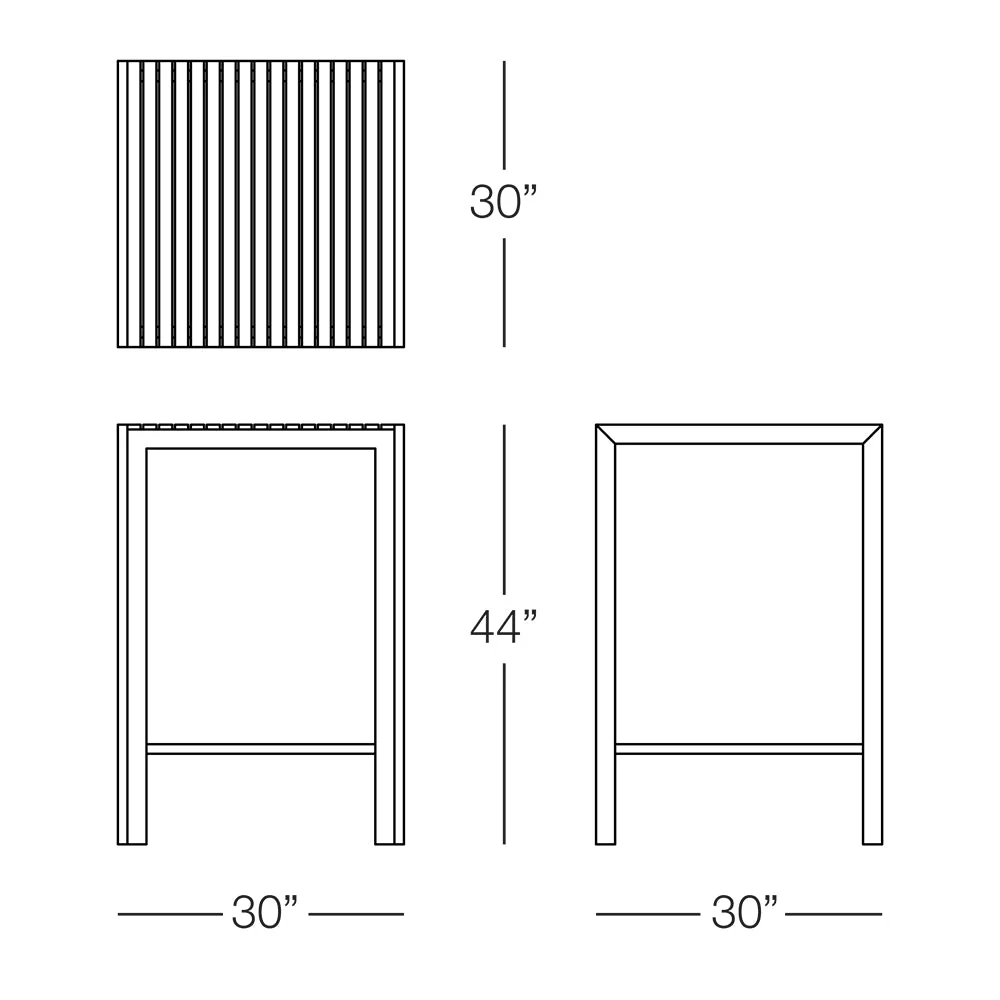 Kannoa Sicilia Square Bar Table - Image 3