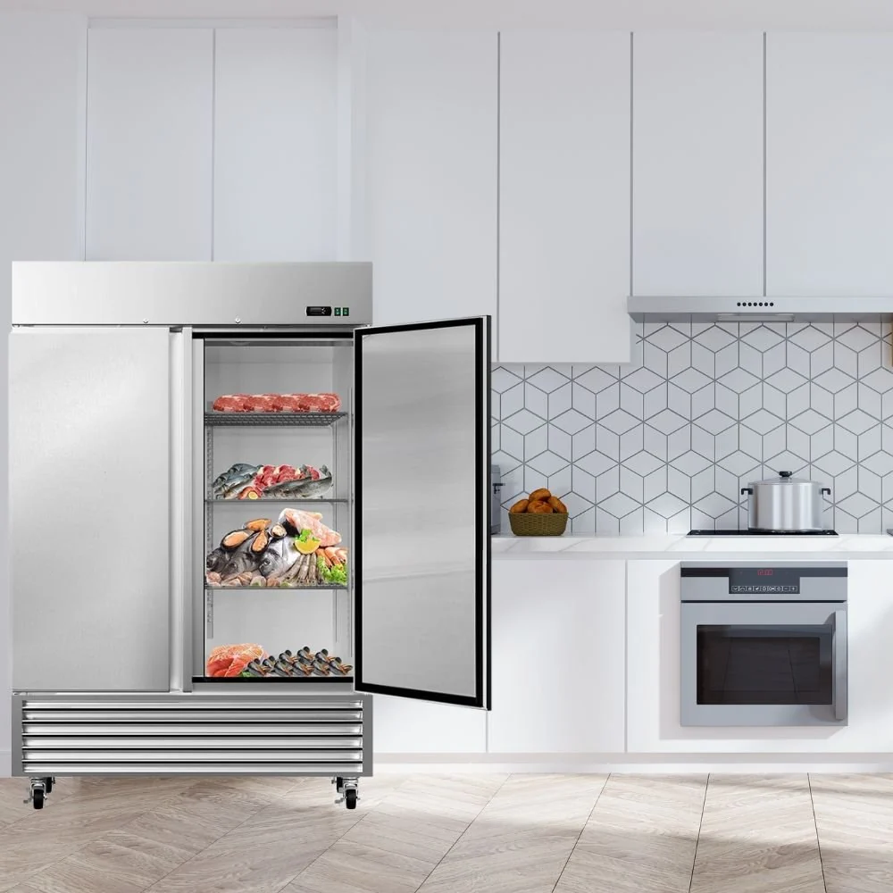 Large 49 Cu.Ft. Two Door Stainless Steel Commercial Industrial Restaurant Freezer, 54" (91857246) - Image 9