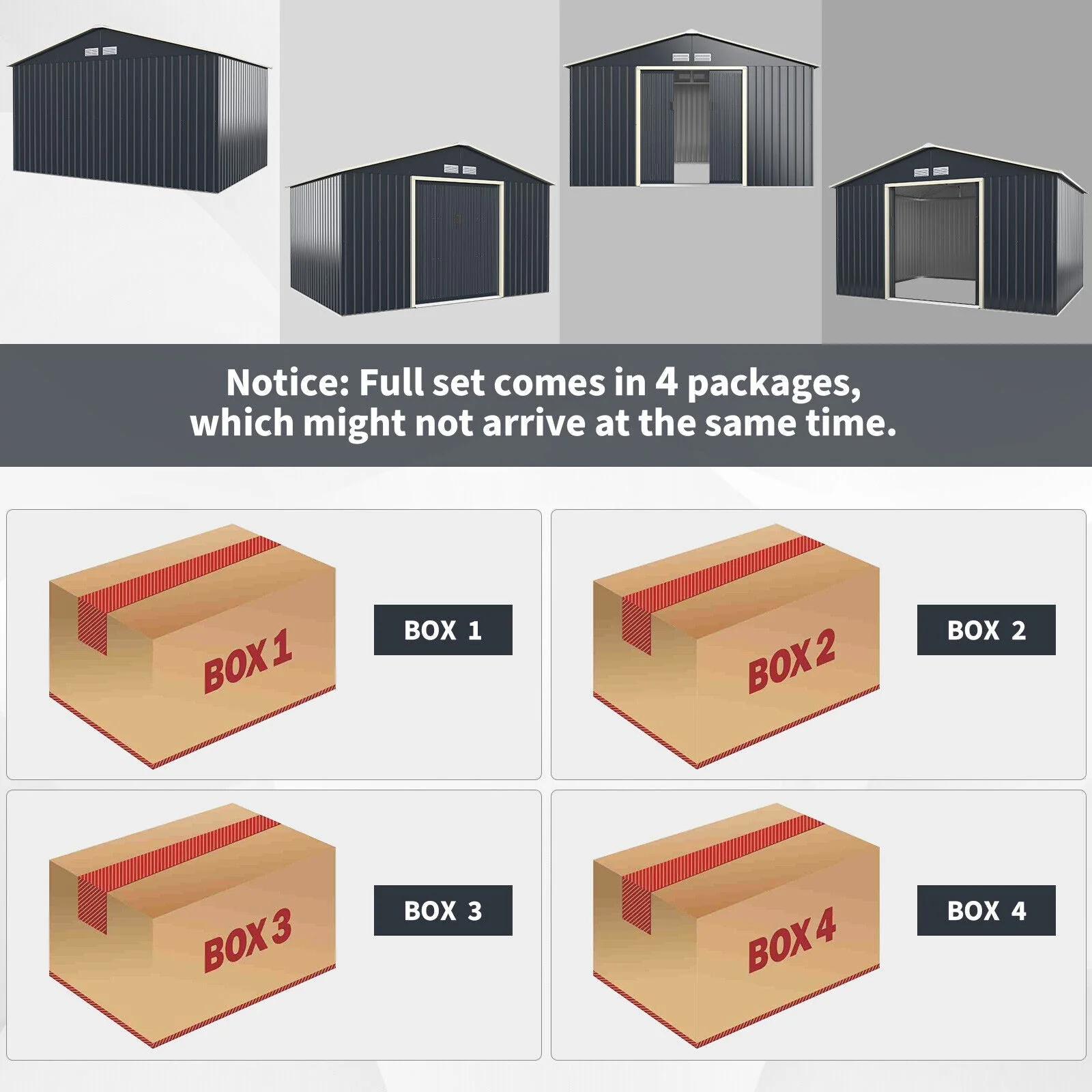 Large Outdoor Metal Storage Backyard Shed W/ Lockable Sliding Doors, 11' x 8' (93064172) - Image 7