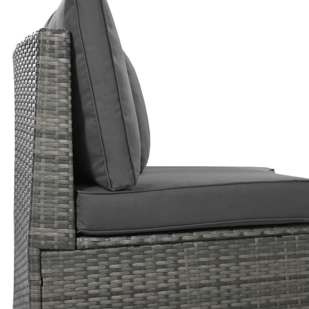 Large Premium Rattan Wicker Circular Patio Sofa Set With Tempered Glass Coffee Table And 6 Pillows - Image 12