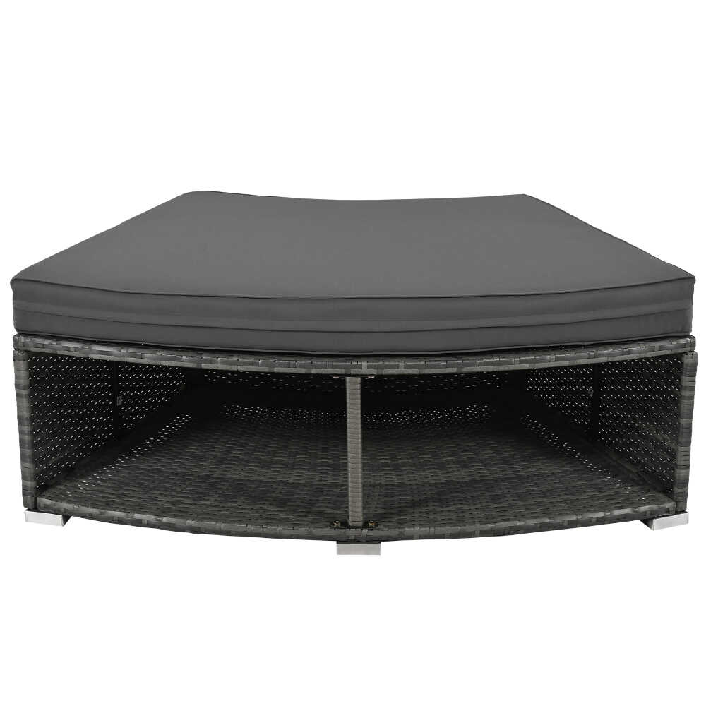 Large Premium Rattan Wicker Circular Patio Sofa Set With Tempered Glass Coffee Table And 6 Pillows - Image 24