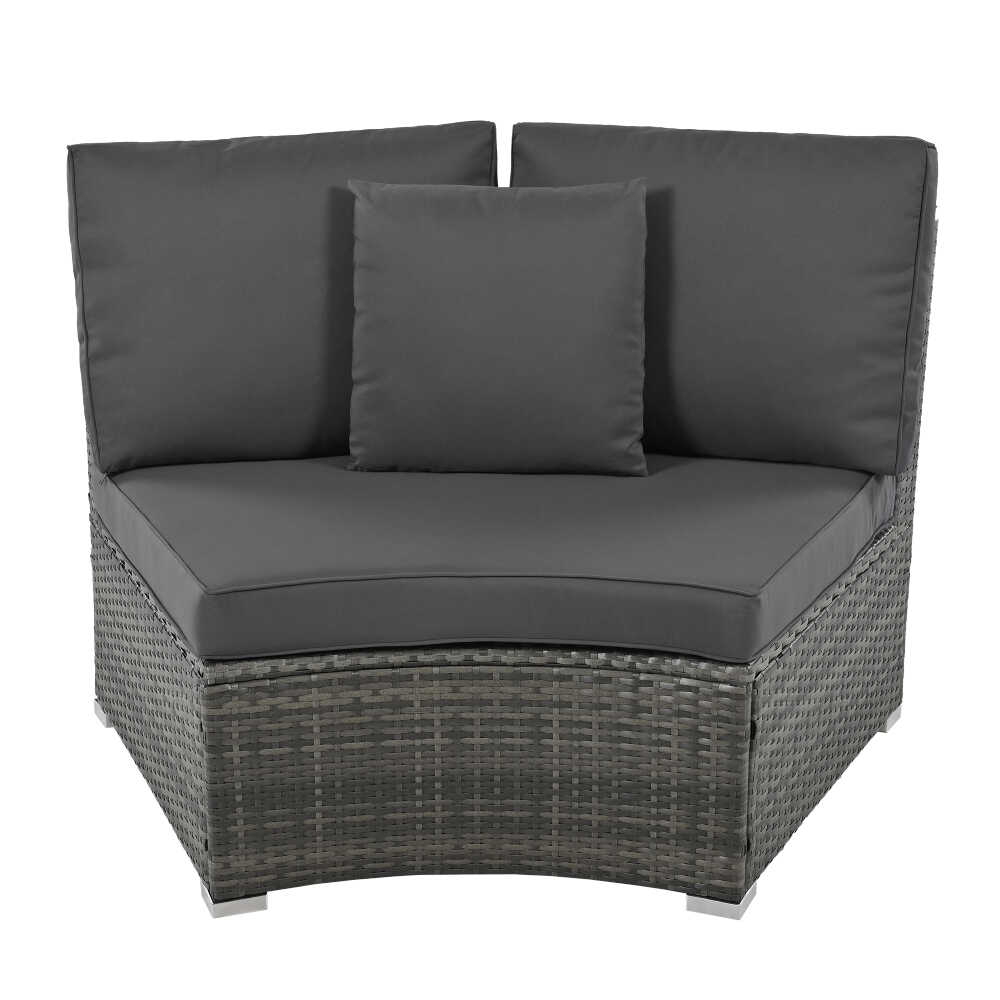 Large Premium Rattan Wicker Circular Patio Sofa Set With Tempered Glass Coffee Table And 6 Pillows - Image 25