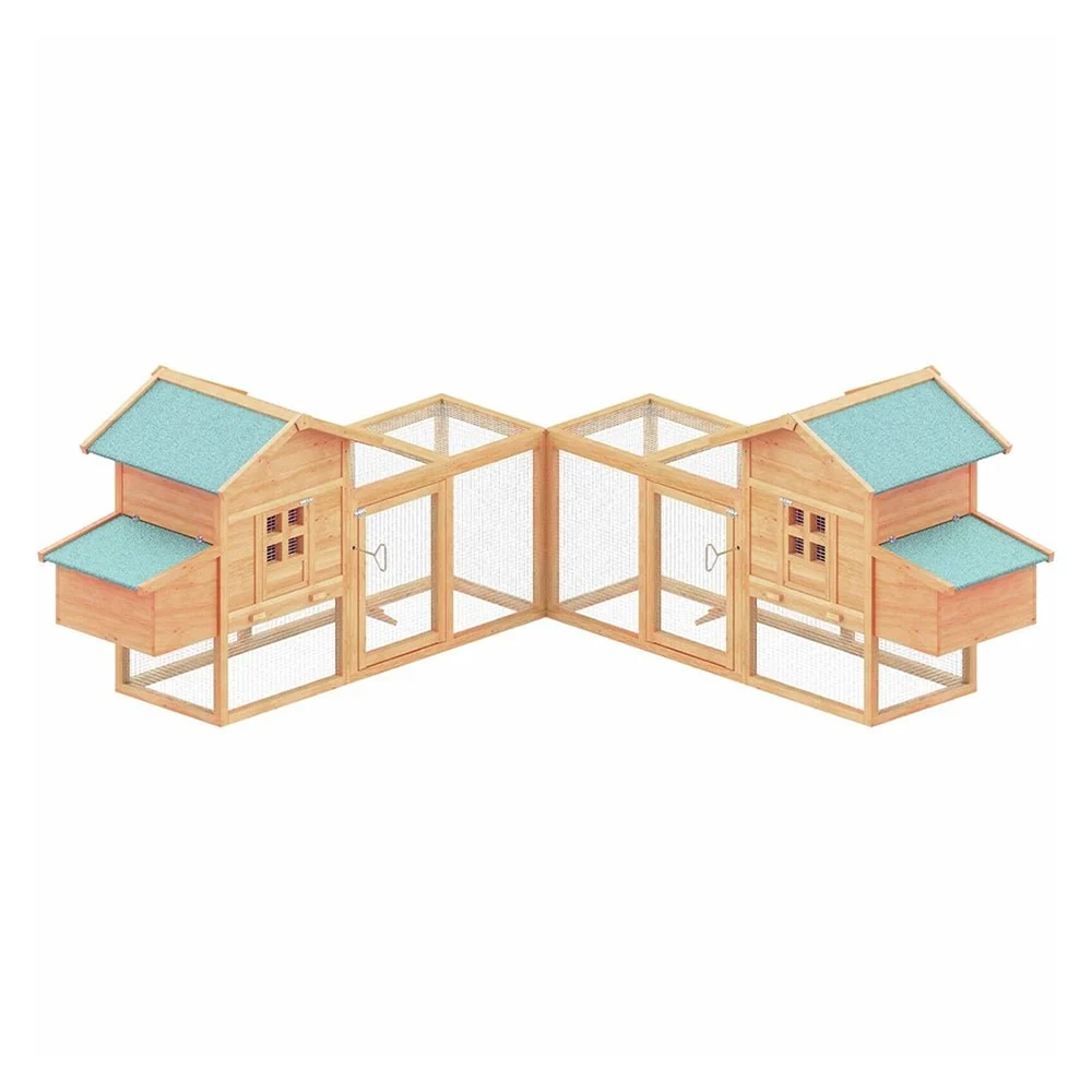 Large Wooden Backyard Hen Chicken Coop Enclosure W/ Nest Box & Run, 160" - Image 4