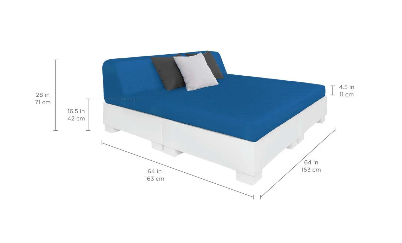 Ledge Lounger Affinity Square Sunbed with Backrest Cushion - Image 5