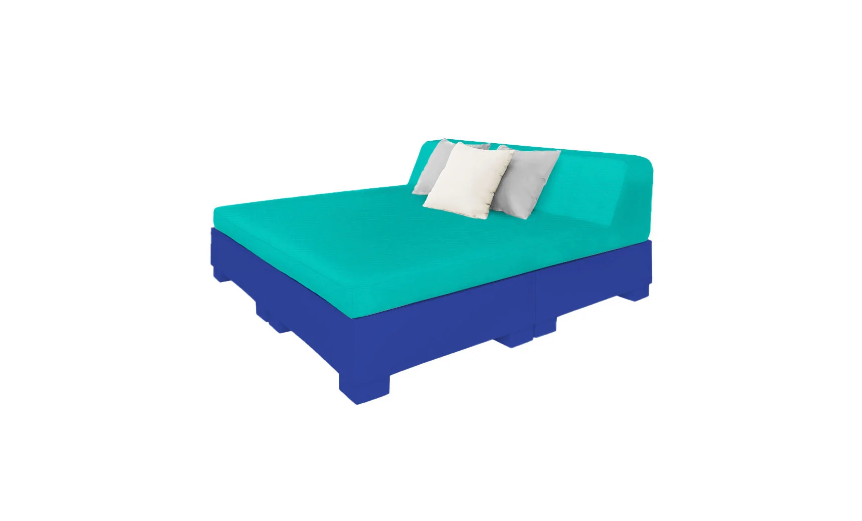 Ledge Lounger Affinity Square Sunbed with Backrest Cushions - Image 3