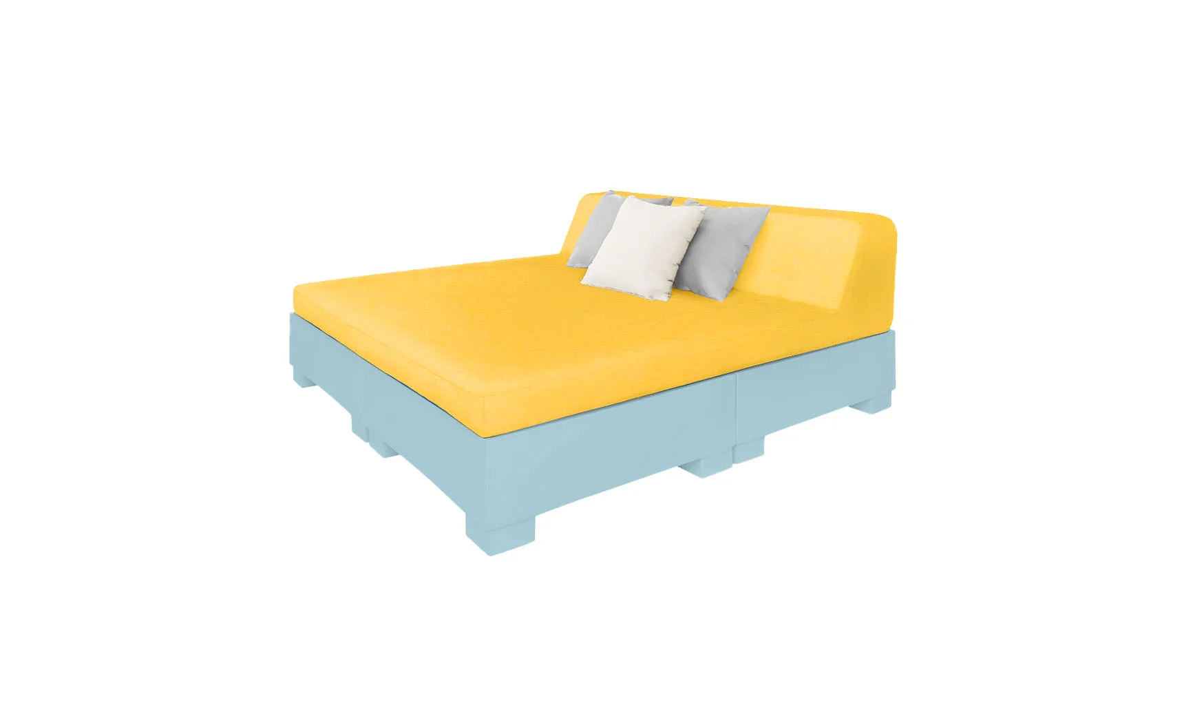 Ledge Lounger Affinity Square Sunbed with Backrest Cushions - Image 45