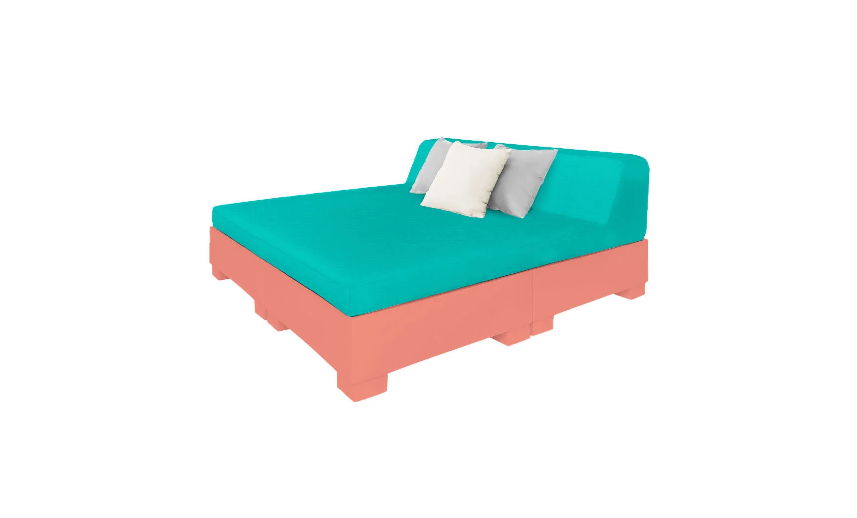 Ledge Lounger Affinity Square Sunbed with Backrest Cushions - Image 48