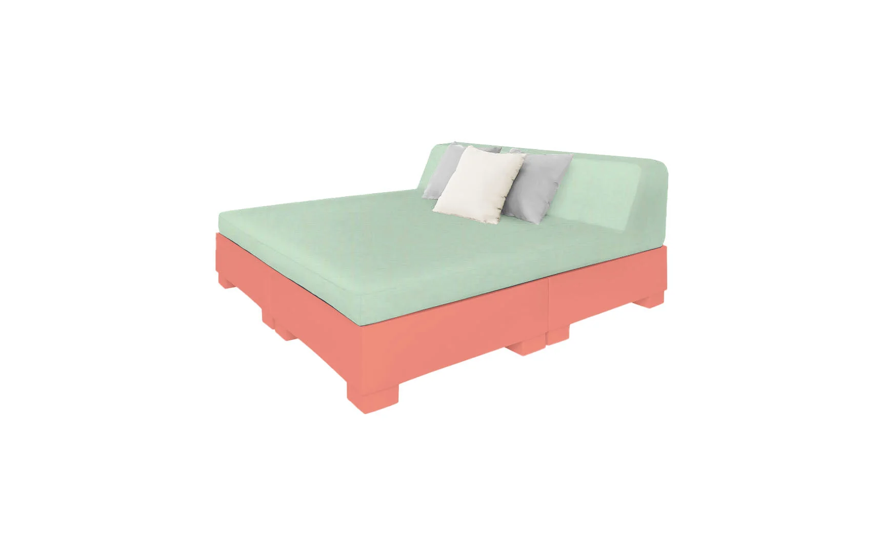 Ledge Lounger Affinity Square Sunbed with Backrest Cushions - Image 58