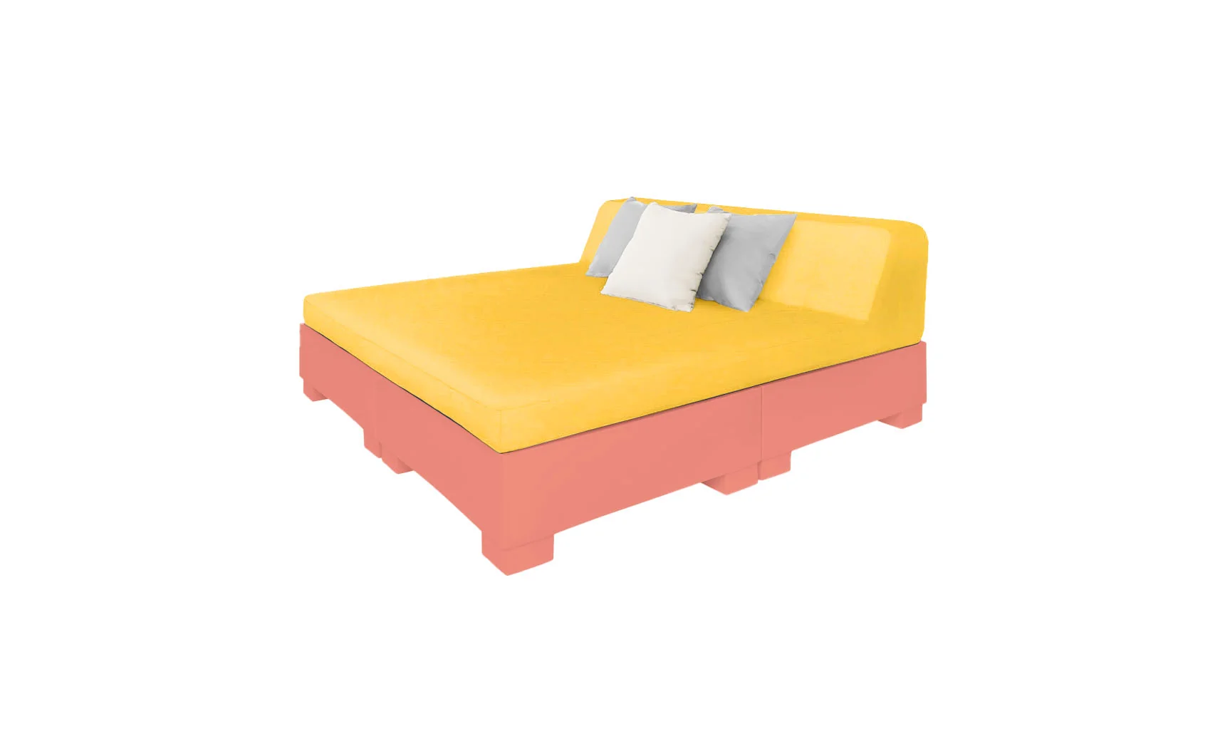 Ledge Lounger Affinity Square Sunbed with Backrest Cushions - Image 60