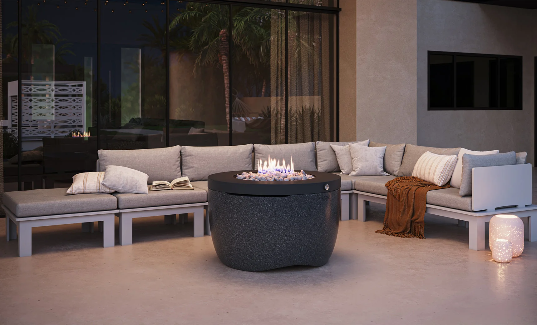 Ledge Lounger Halo Firepit - Image 11