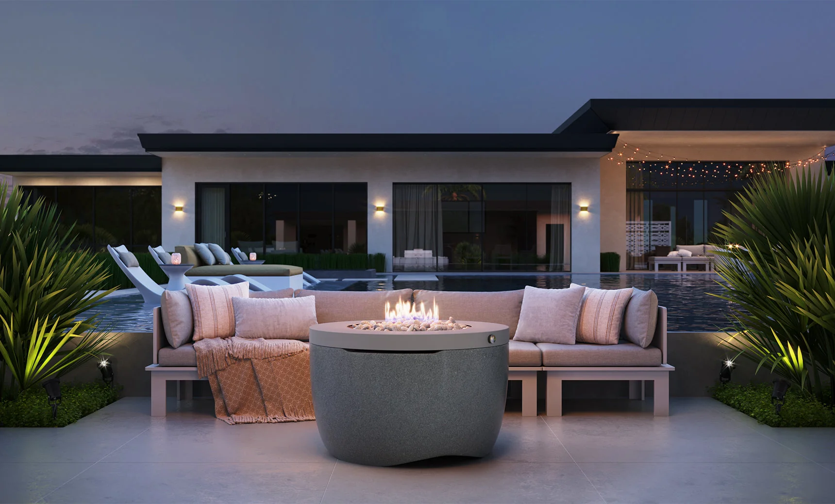 Ledge Lounger Halo Firepit - Image 12