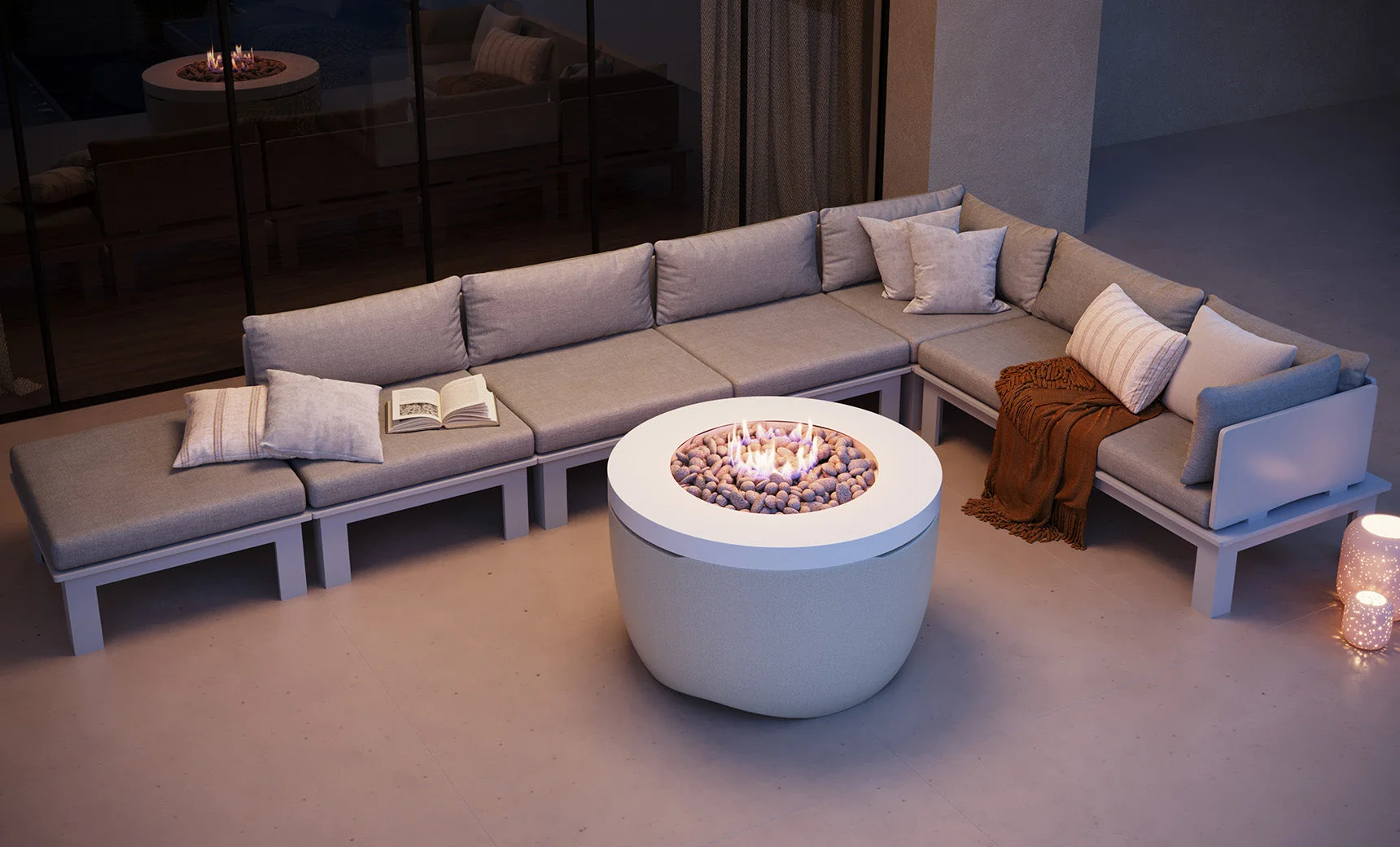 Ledge Lounger Halo Firepit - Image 13