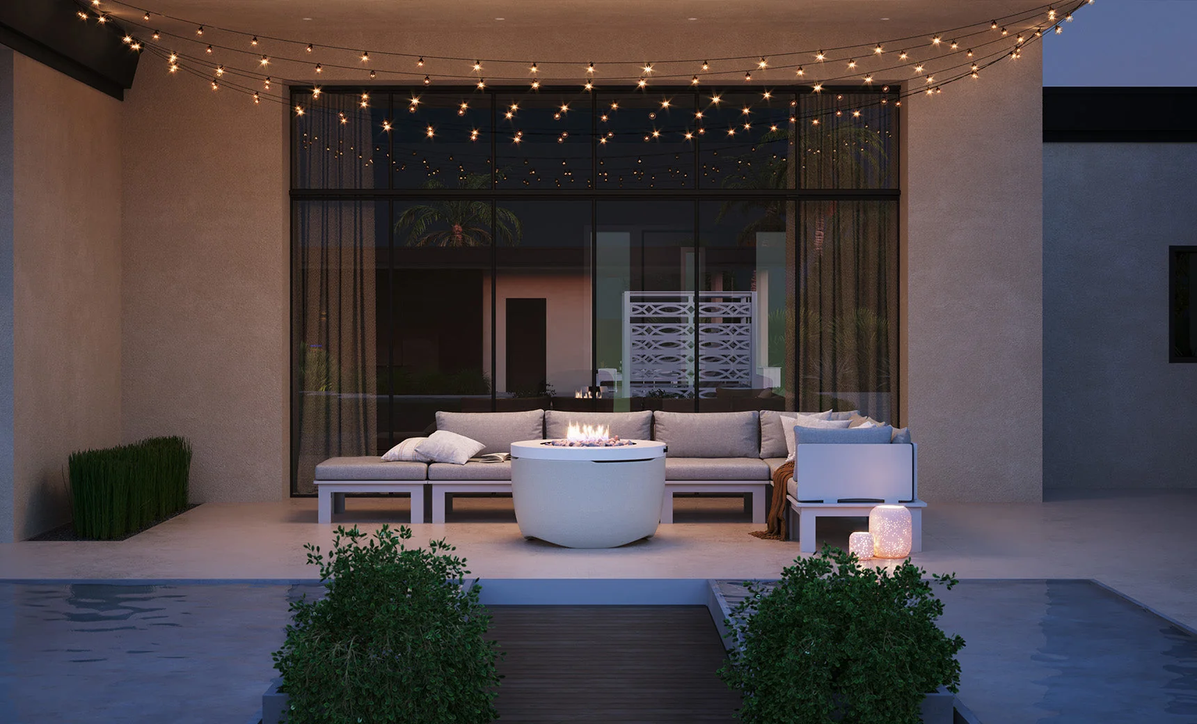 Ledge Lounger Halo Firepit - Image 14