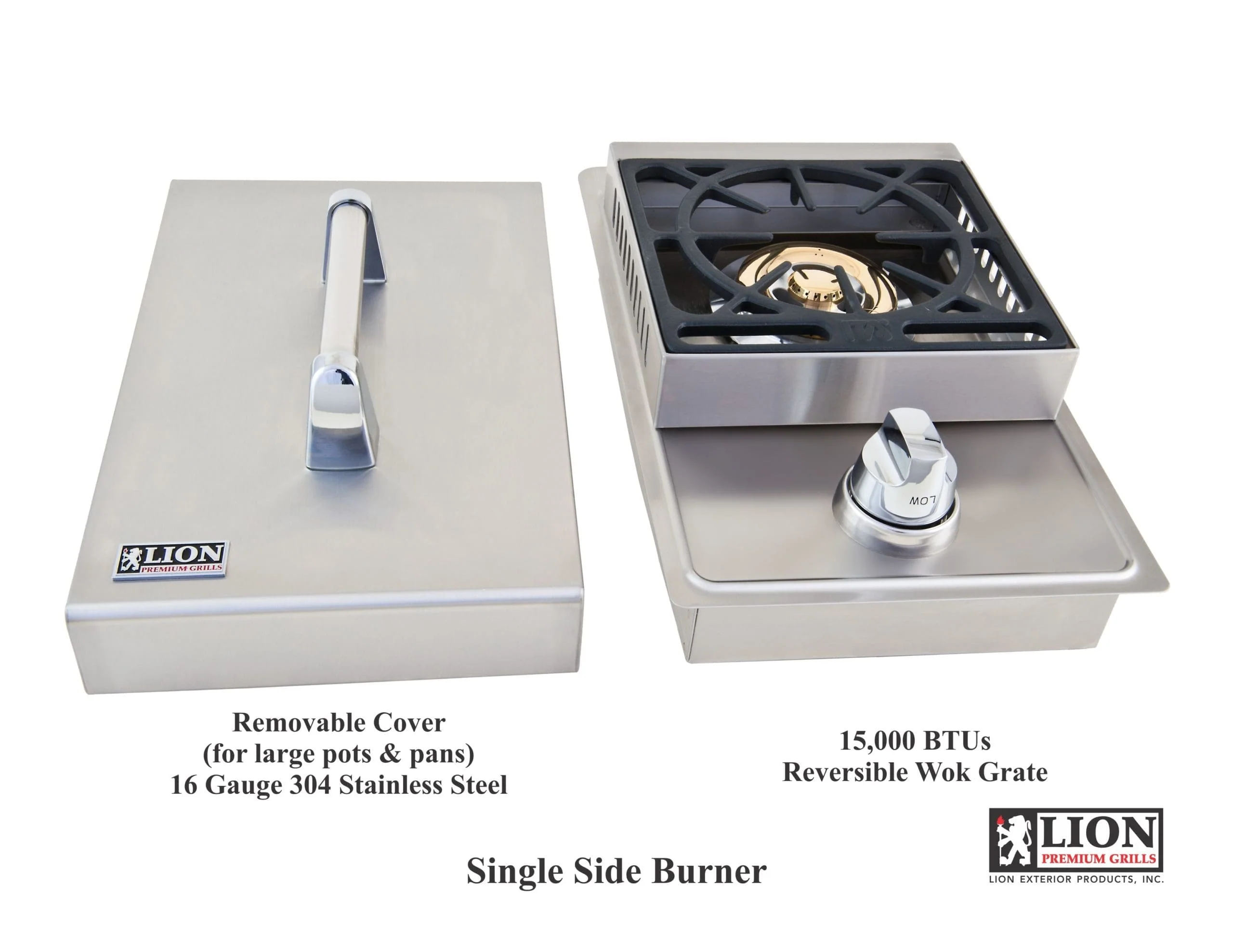 Lion Premium Grills Stainless Steel Drop In Natural Gas Single Side Burner – L5631 - Image 3