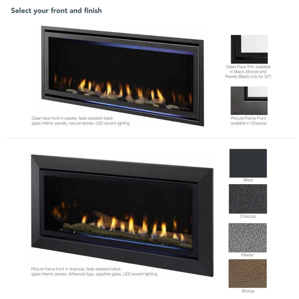 Majestic 32in Jade Linear Direct Vent Gas Fireplace with IntelliFire Touch Ignition System - Image 5