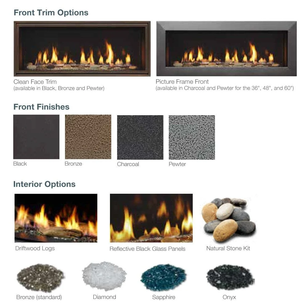 Majestic 60in Echelon II Linear Direct Vent Fireplace with IntelliFire Touch Ignition System - Image 6