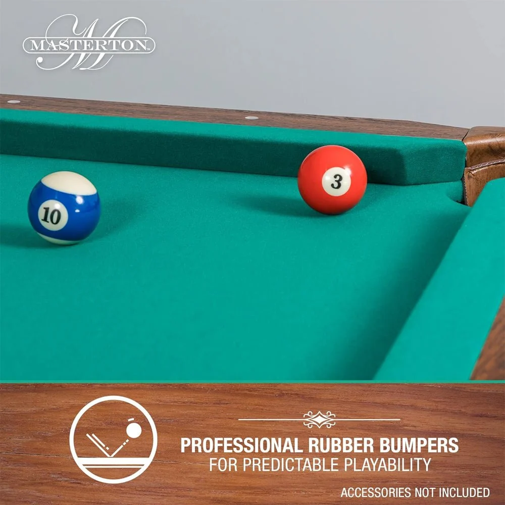 Masterton Premium Bar-Size Burgundy Billiard Pool Table For Game Rooms, 87" (92714635) - Image 3