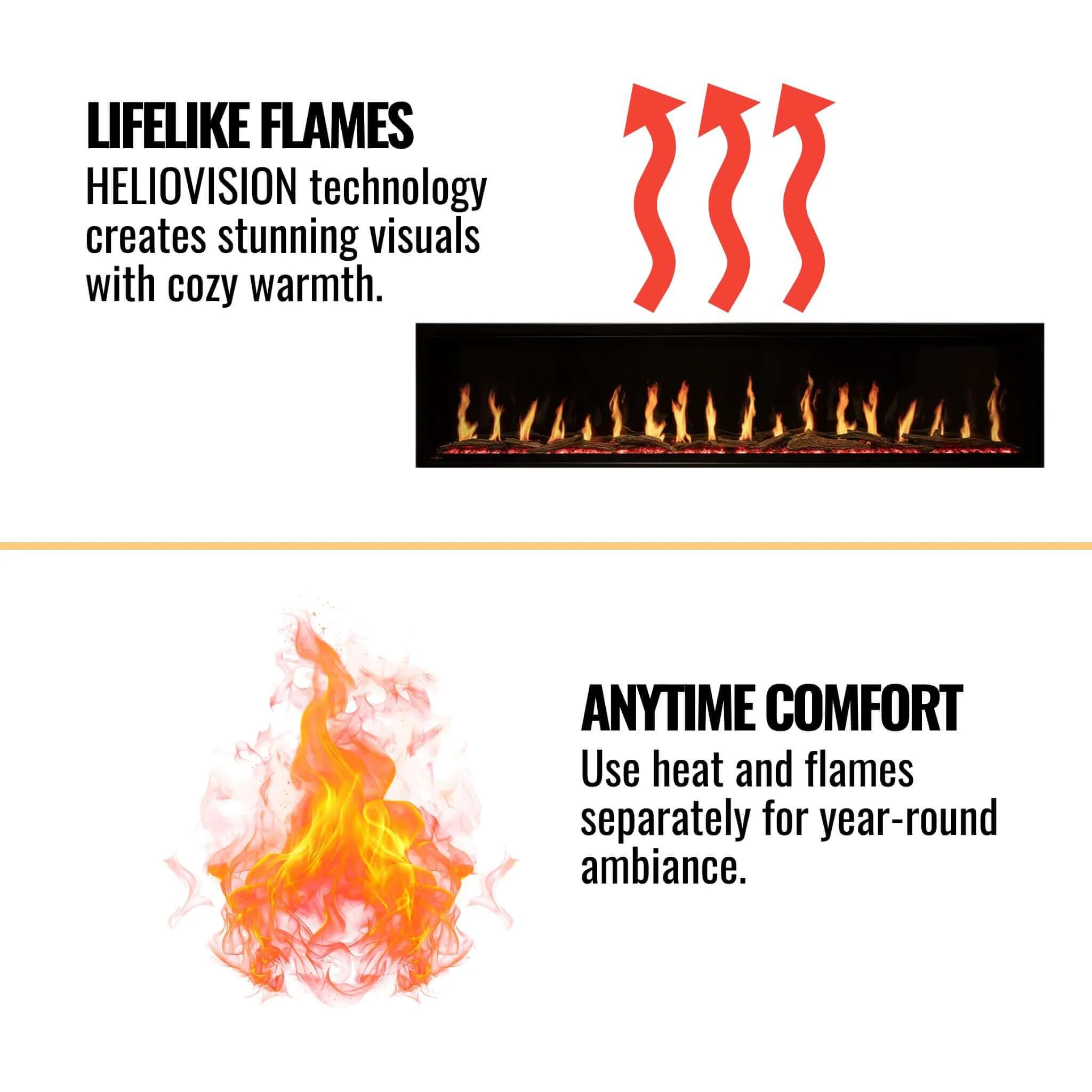 Modern Flames 76" Orion Multi HelioVision Linear Electric Fireplace [OR76-MULTI] - Image 14