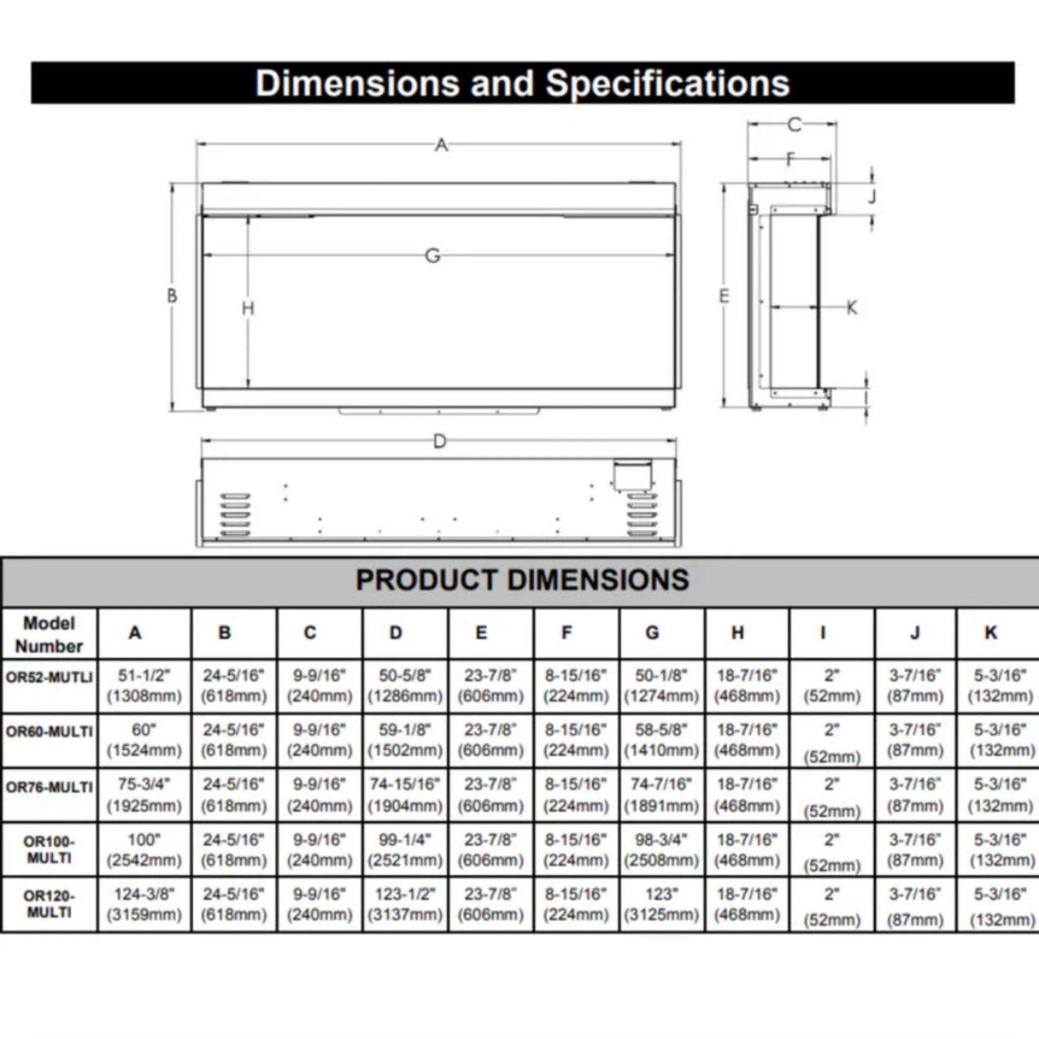Modern Flames 76" Orion Multi HelioVision Linear Electric Fireplace [OR76-MULTI] - Image 16