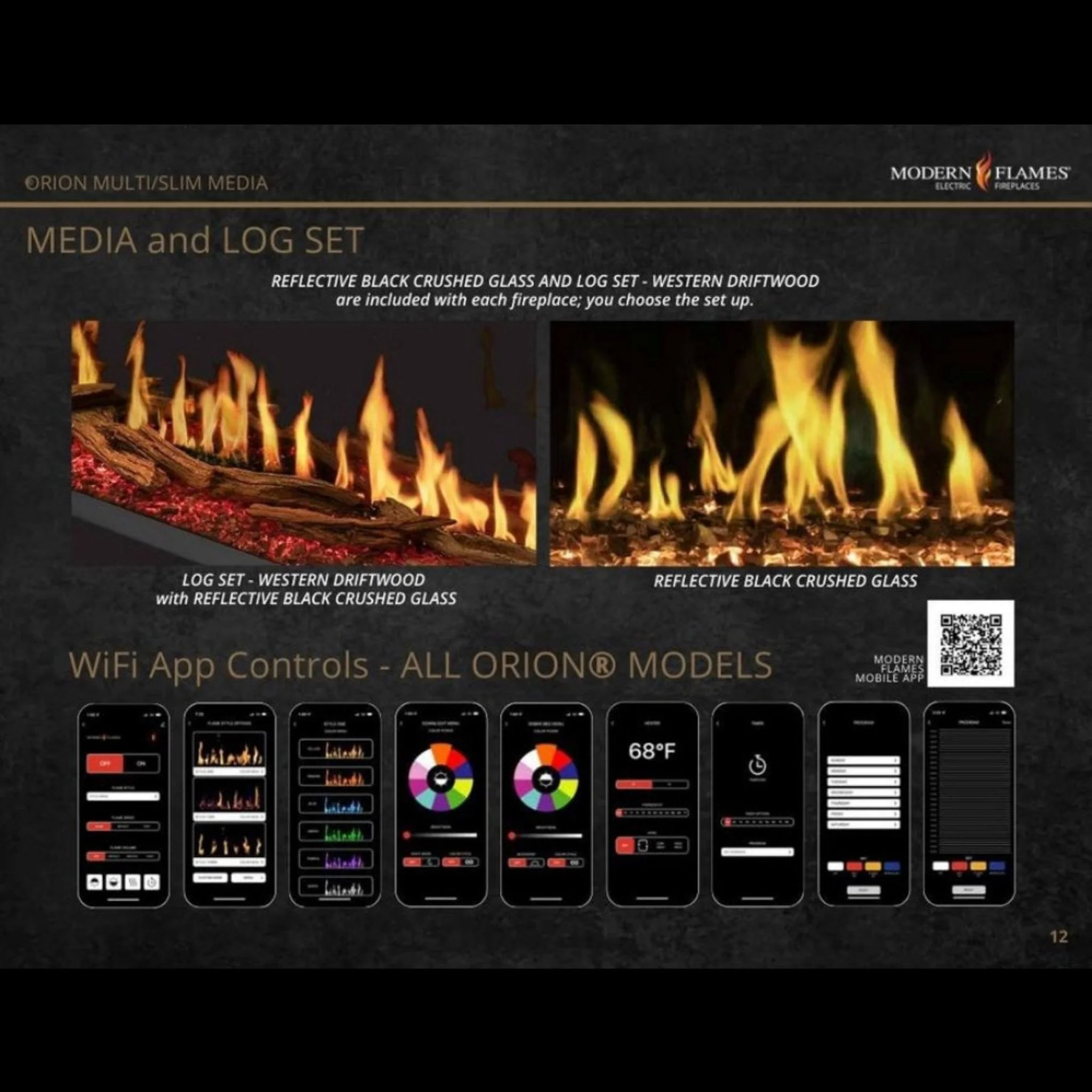 Modern Flames 76" Orion Multi HelioVision Linear Electric Fireplace [OR76-MULTI] - Image 9